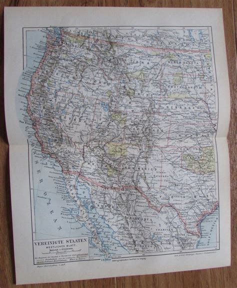 1897 Vereinigte Staaten Westliches Blatt Alte Landkarte Antique Map