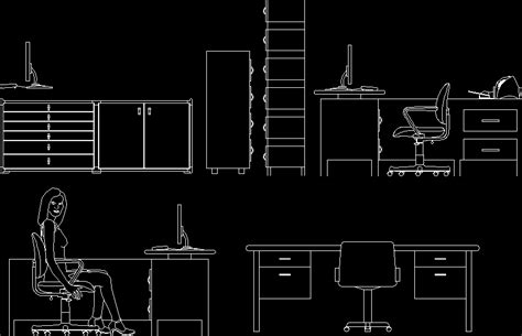 L Vation Du Mobilier De Bureau En Dwg Ko Biblioth Que Cao