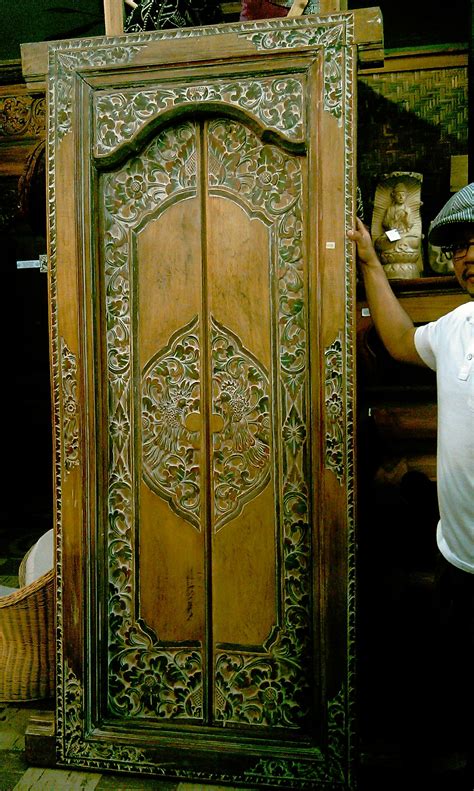 Our Hand Carved Painted Wooden Balinese Door Asian Doors Carved