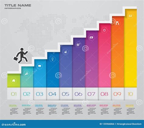 Steps Staircase Infographic Element For Presentation Stock Vector