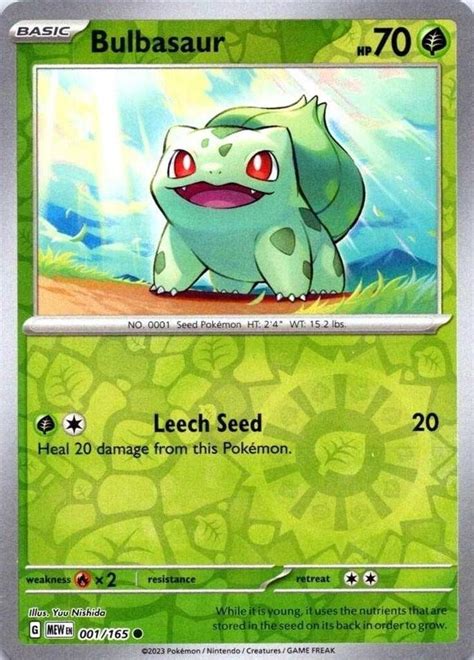 Bulbasaur Reverse Holo 1 Prices Pokemon Scarlet And Violet 151 Pokemon Cards