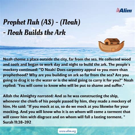 Prophet Nuh (AS) - (Noah) - Noah Builds the Ark | English stories for ...