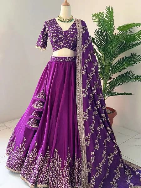 Purple Color Georgette Lehenga Choli With Sequence Embroidery Ready To Wear In Usa Uk Malaysia