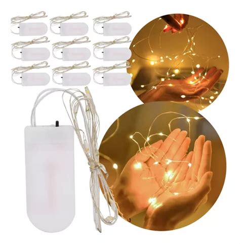 10 X Guirnalda Hilo Alambre Miniled Calido Pilas 3mts Deco MercadoLibre