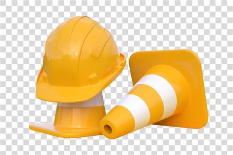 Premium Psd Under Construction Traffic Cones And Safety Helmet