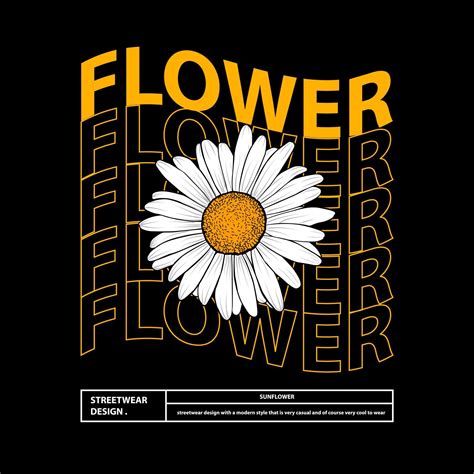 Sunflower Streetwear Design Retro Modern Vector Clothing 13337974