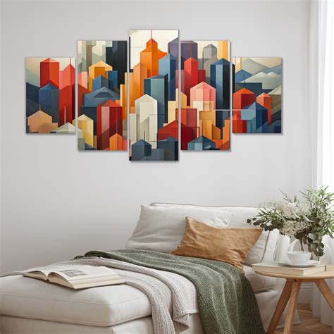 Latitude Run Cubic Los Angeles Skyline Los Angeles Multipanel Wall