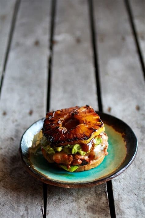 Hawaiian Bbq Salmon Burgers With Coconut Caramelized Pineapple Half Baked Harvest