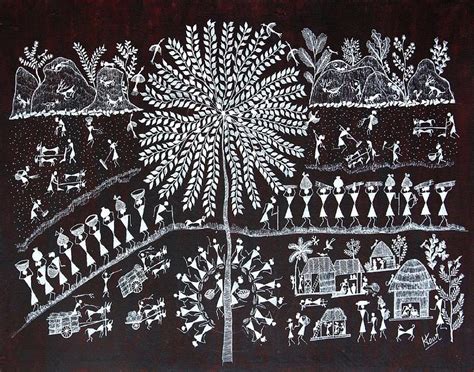 Warli Painting On Handmade Paper