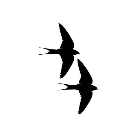 Flying Pair Of The Swallow Bird Silhouette For Logo Pictogram Website