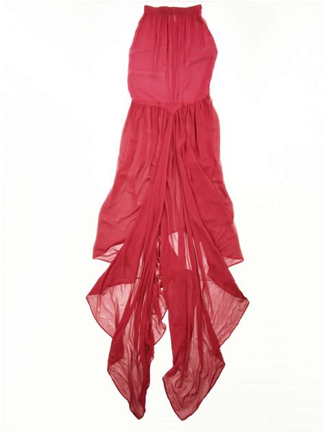 Todd Oldham 90s Red Chiffon Strapless Gown JAMES VELORIA