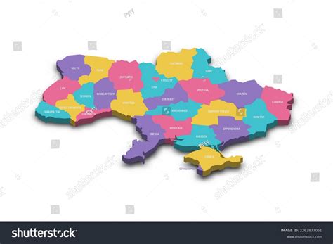 Ukraine Political Map Of Administrative Royalty Free Stock Vector