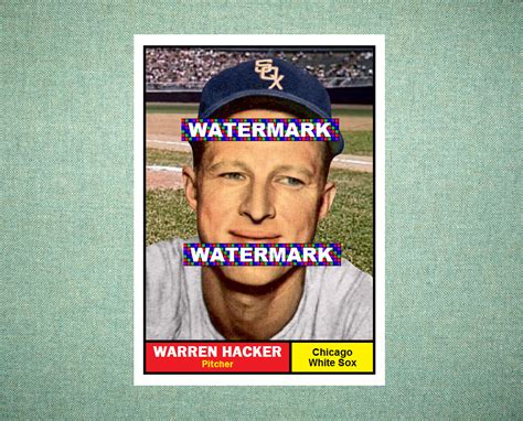 Warren Hacker Chicago White Sox Style Custom Baseball Art Card Ebay