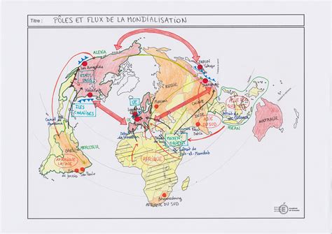 Pôles Et Flux De La Mondialisation Carte Le Carte