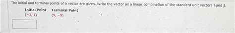 Solved The initial and terminal points of a vector are | Chegg.com