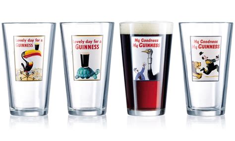 Guinness Vintage Pub Glasses Set Of 4 Groupon