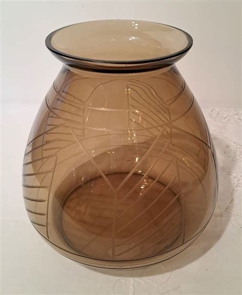 Proantic Paire De Vases Art D Co En Verre Taill Signature Lorrain