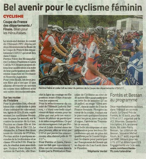 Bel Avenir Pour Le Cyclisme F Minin Vccb Ziers