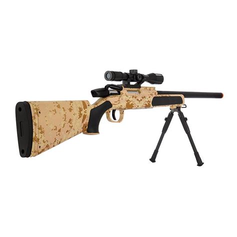 Airsoft MK51 Bolt Action Sniper Rifle With Scope Bi Pod De