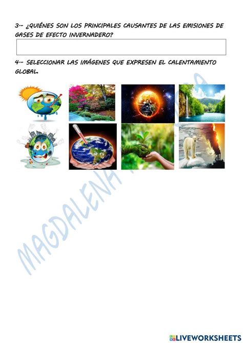 Cambio Climático Online Activity For Quinto Egb Live Worksheets