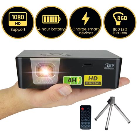 AAXA P6X 1000 Lumen Battery Projector, 4 Hour Battery, Business ...