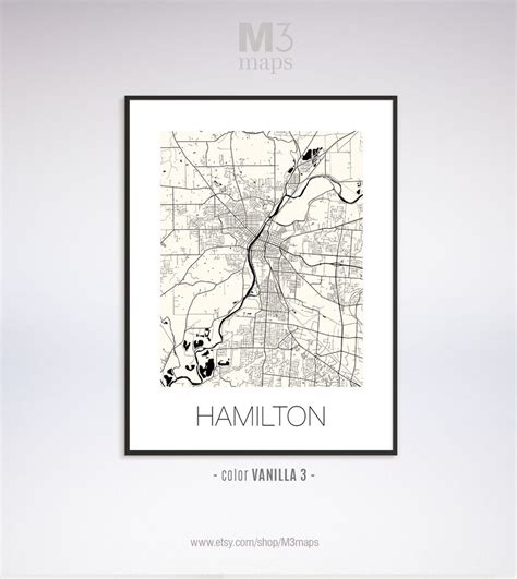 Hamilton Ohio Hamilton OH Map Hamilton Map Hamilton Print - Etsy