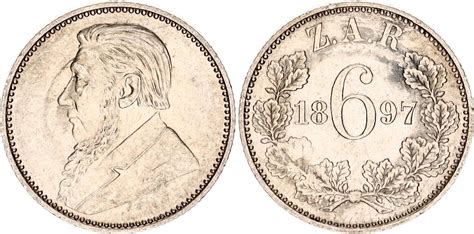 Südafrika 6 Pence 1897 Ohm Krüger 1857 1902 MA Shops