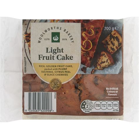 Woolworths Traditional Light Fruit Cake 700g Bunch