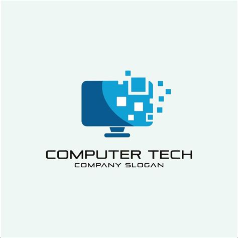 Pixel Computer Technology Logo Template Designs Computer Service Logo