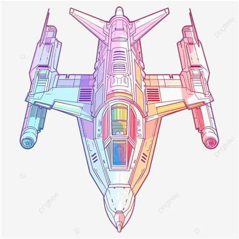 Línea De Gradiente De Arco Iris Dibujo Nave Espacial De Dibujos