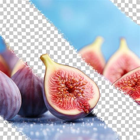 Premium Psd Fresh Fig Slices On Abstract Transparent Background