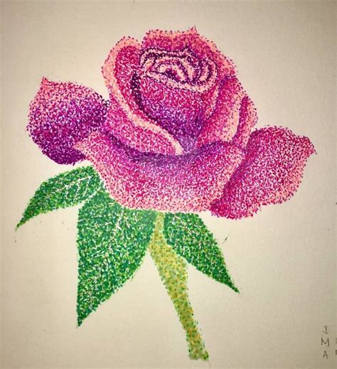 Hybrid Tea Rose Pointillism By Limegreenguitar On DeviantArt