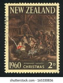 New Zealand Circa 1960 Stamp Printed Stock Photo 165330836 Shutterstock