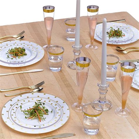 Plastic Party Plates for Wedding 20 PC Gold Charming - Etsy