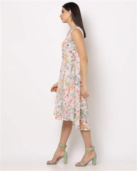 Floral Print Fit And Flare Dress Jiomart