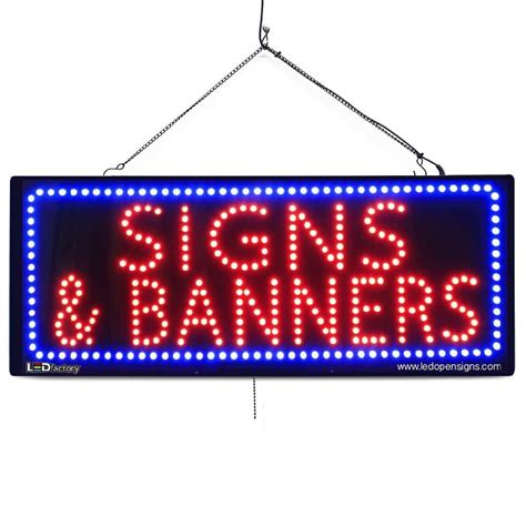 “SIGNS & BANNERS” Large LED Window Custom Sign – Led Open Signs