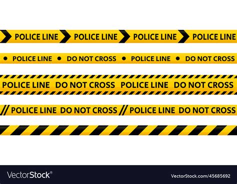 Police Line Do Not Cross Tape Set Yellow Vector Image