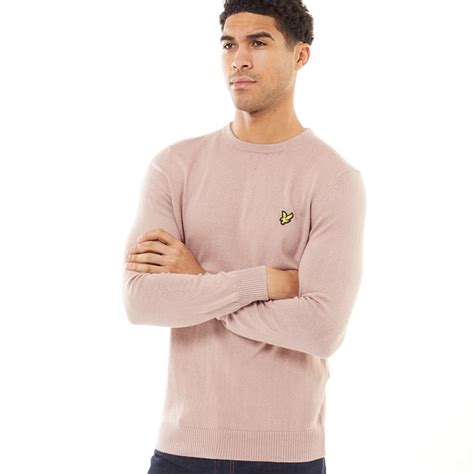 Buy Lyle And Scott Vintage Mens Crew Neck Cotton Merino Jumper Mauve Dusk