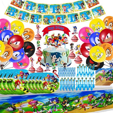 Buy Sonic The Hedgehog Party Decorations, Sonic Party Supplies Pack ...