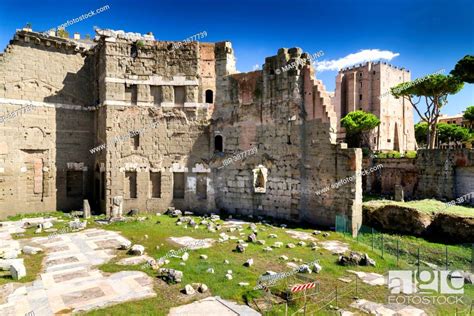 Temple of Mars Ultor, Forum of Augustus, Foro di Augusto, Imperial Forums, Stock Photo, Picture ...