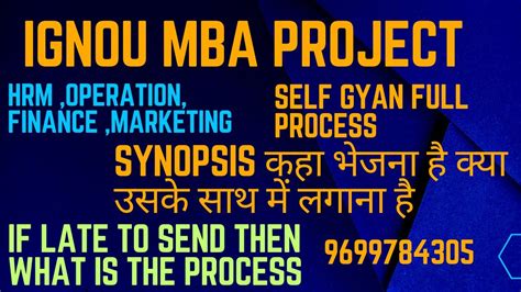 Ignou Mba Synopsis Mmpp Full Process To Submit Synopsis And Report