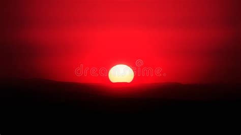 Red Sunset in the Mountains. Stock Photo - Image of nature, horizon ...