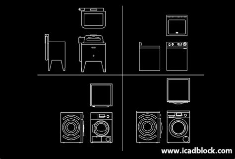 Washing Machine Dwg Autocad File Icadblock