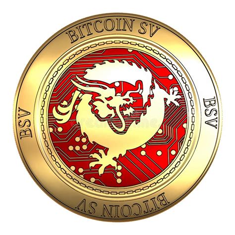 Bitcoin SV Cryptocurrency Physical Golden Coin Isolated On White