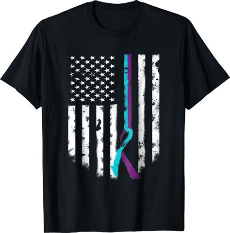 Amazon Suicide Prevention Tshirt American Flag Awareness Ribbon