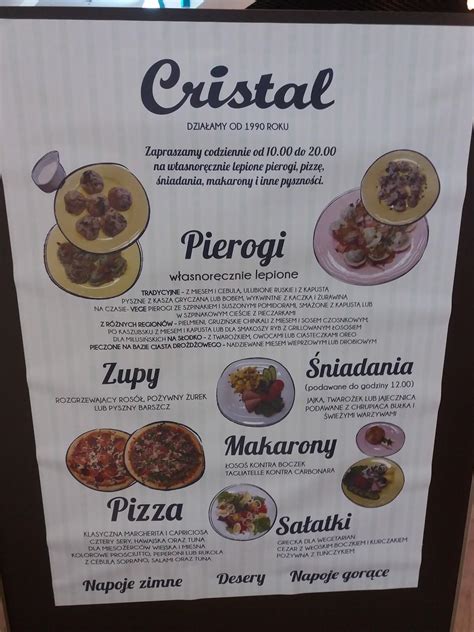 Menu At Cristal Pierogi I Pizza Restaurant Gda Sk