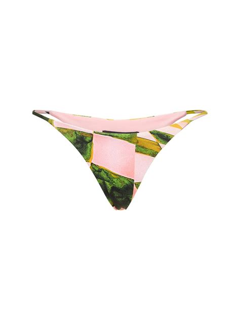 LOUISA BALLOU Mini Ring Printed Bikini Bottom Louisa Ballou