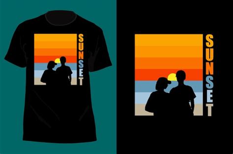 Premium Vector Sunset T Shirt Design Retro Vintage