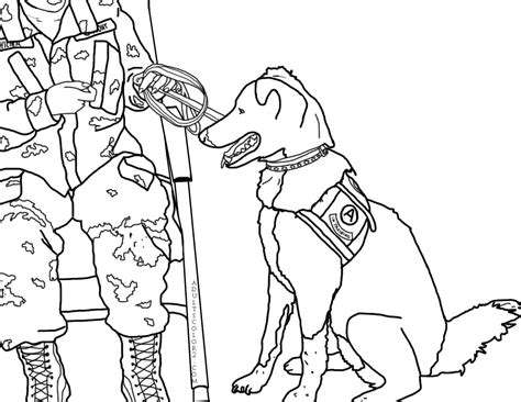 Army Dog Coloring Pages Sketch Coloring Page