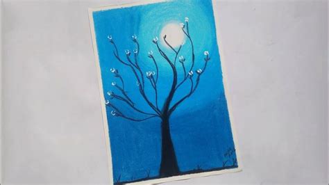 How to Draw A Beautiful Moonlight with Oil Pastel Drawing | Dinesh Arts ...